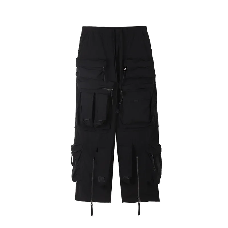 Multi-Pocket Nylon Cargo Pants
