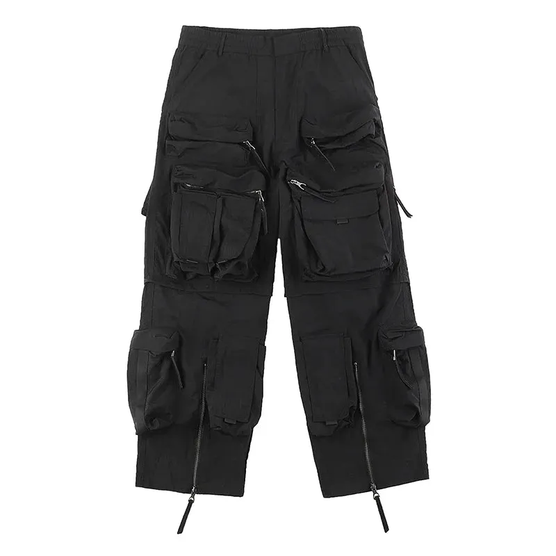 Multi-Pocket Nylon Cargo Pants