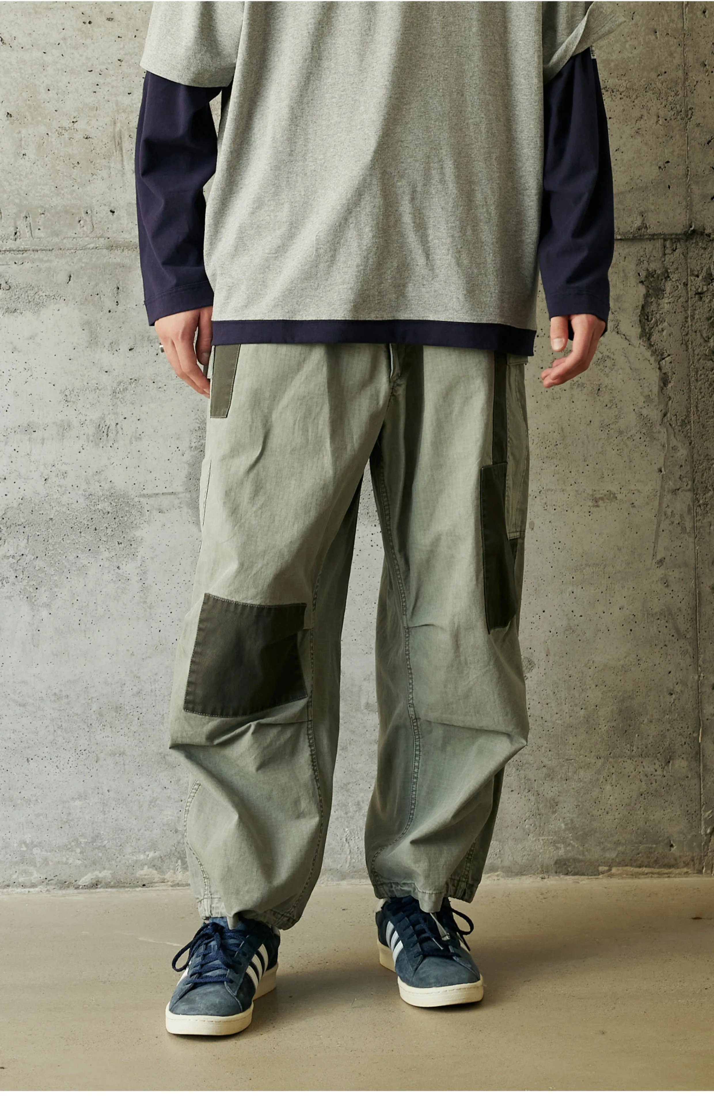 Multi Pocket Patchwork Cargo