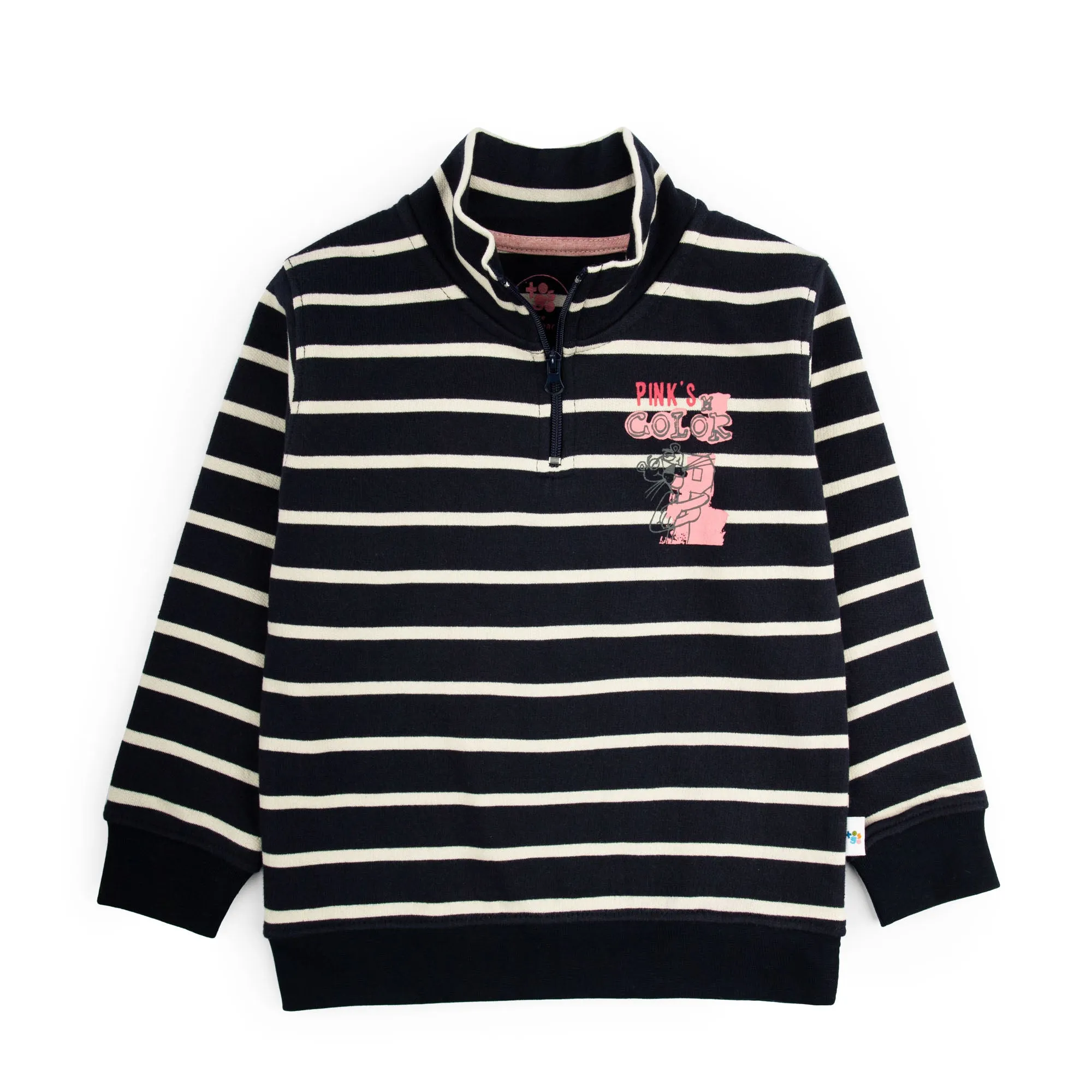 Navy White Mock Neck Shirt