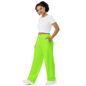 Neon Green Unisex Wide-Leg Pajama Pants
