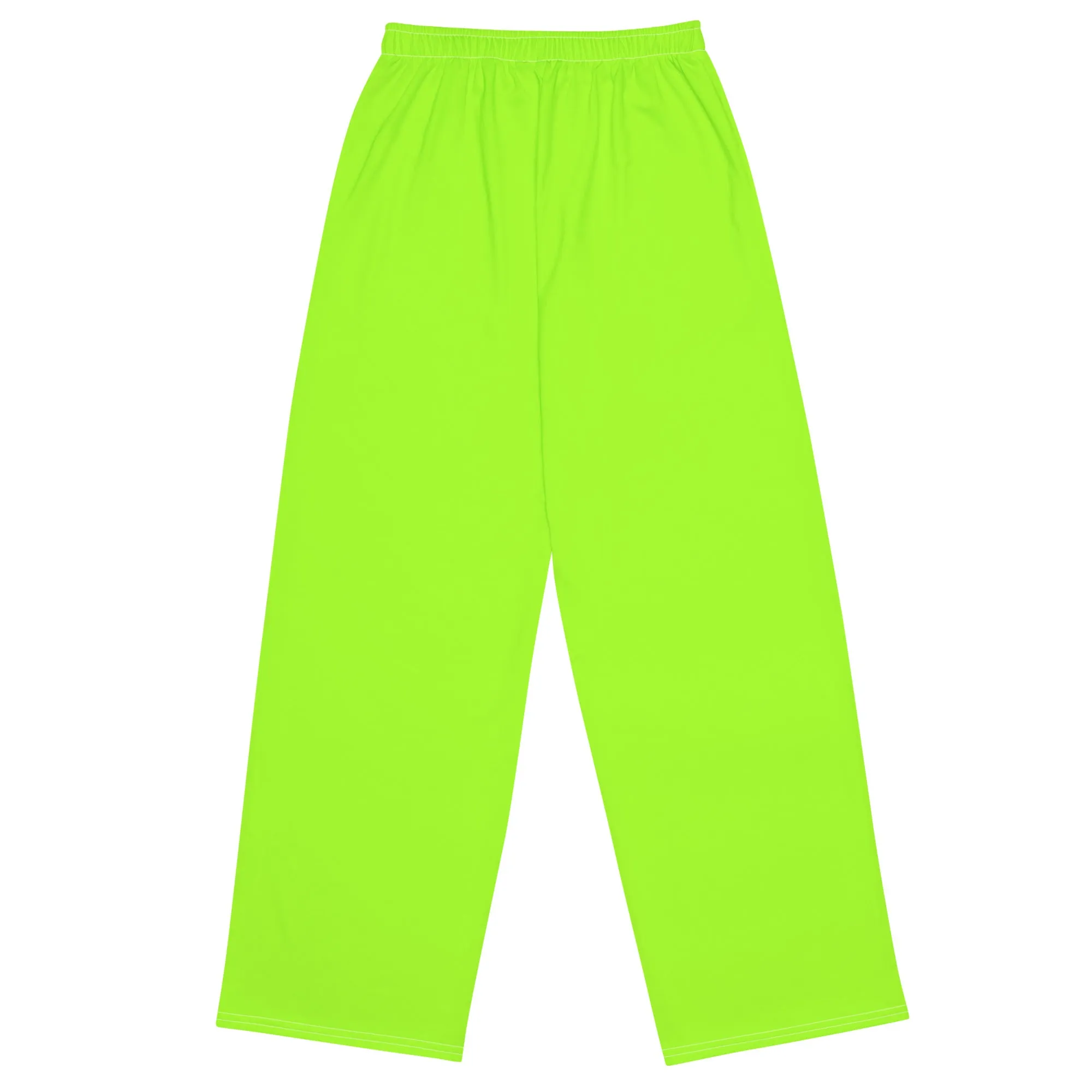 Neon Green Unisex Wide-Leg Pajama Pants