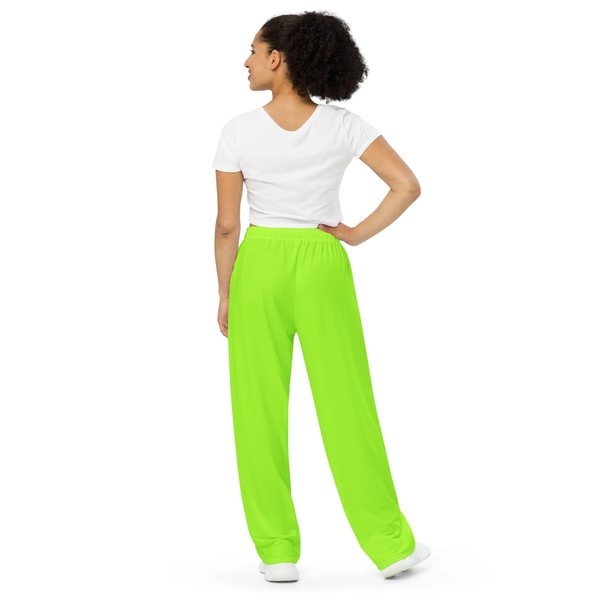 Neon Green Unisex Wide-Leg Pajama Pants