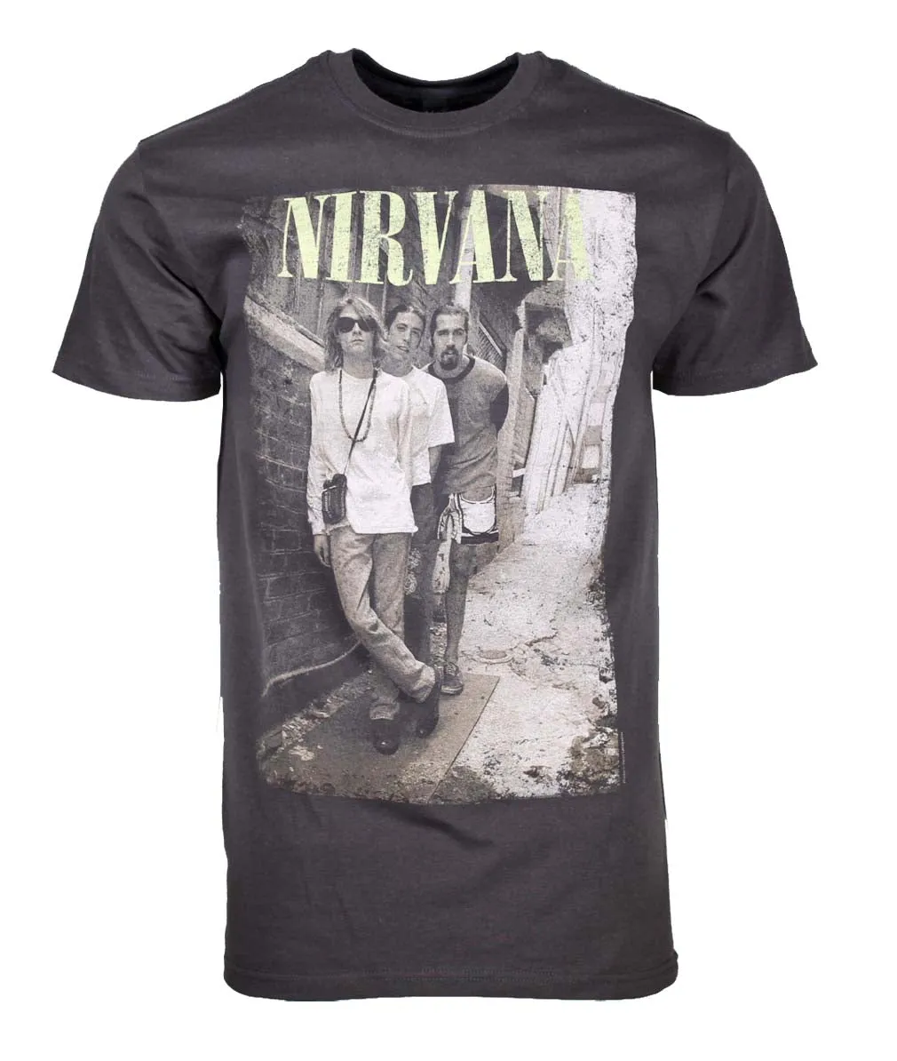 Nirvana Brick Wall Alley Photo T-Shirt