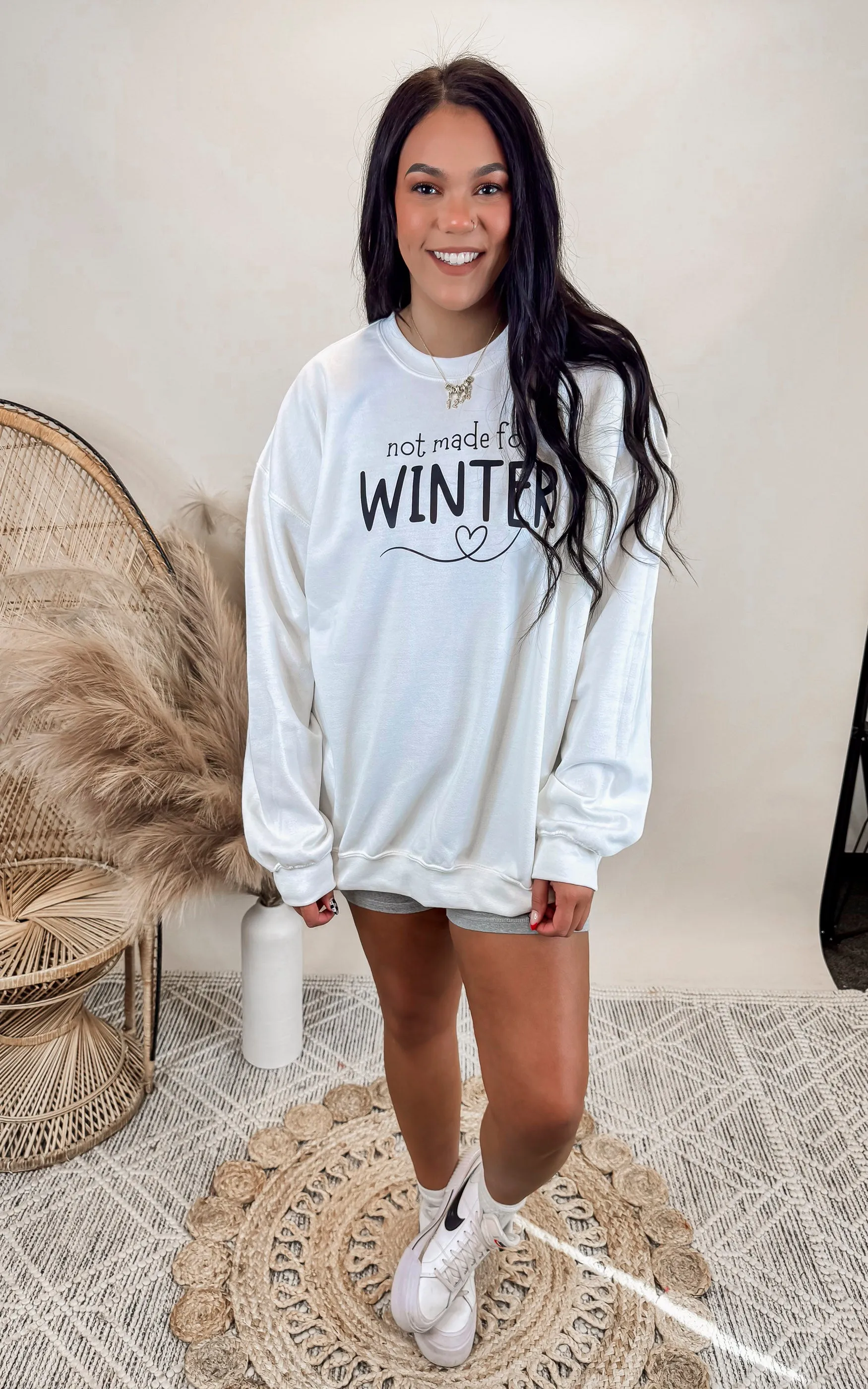 Not Made for Winter Graphic Crewneck Sweatshirt