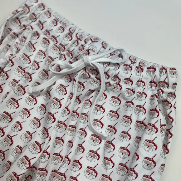 NWT Lila &amp; Hayes Pima Cotton Audrey PJ Set Hot Cocoa Santa Women XS