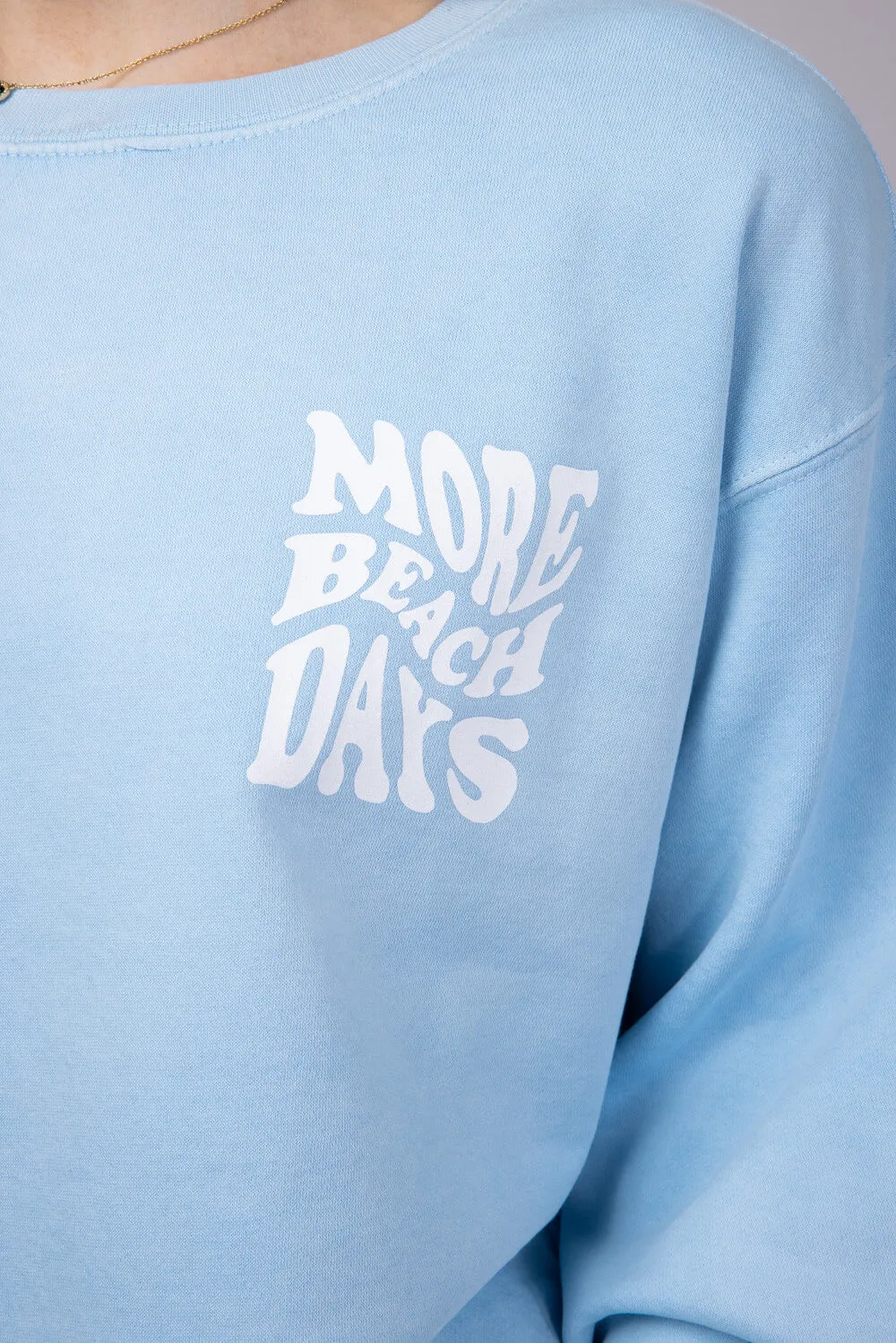 Ocean Drive More Beach Days Surf Club Fleece Sweatshirt for Women in Blue | F12039-747-DYECREW-TROPICALBLUE