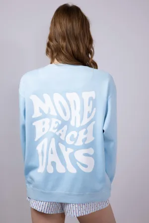 Ocean Drive More Beach Days Surf Club Fleece Sweatshirt for Women in Blue | F12039-747-DYECREW-TROPICALBLUE