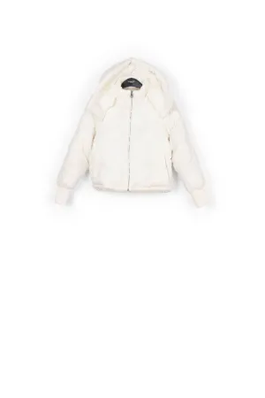 Off-white faux fur puffer jacket