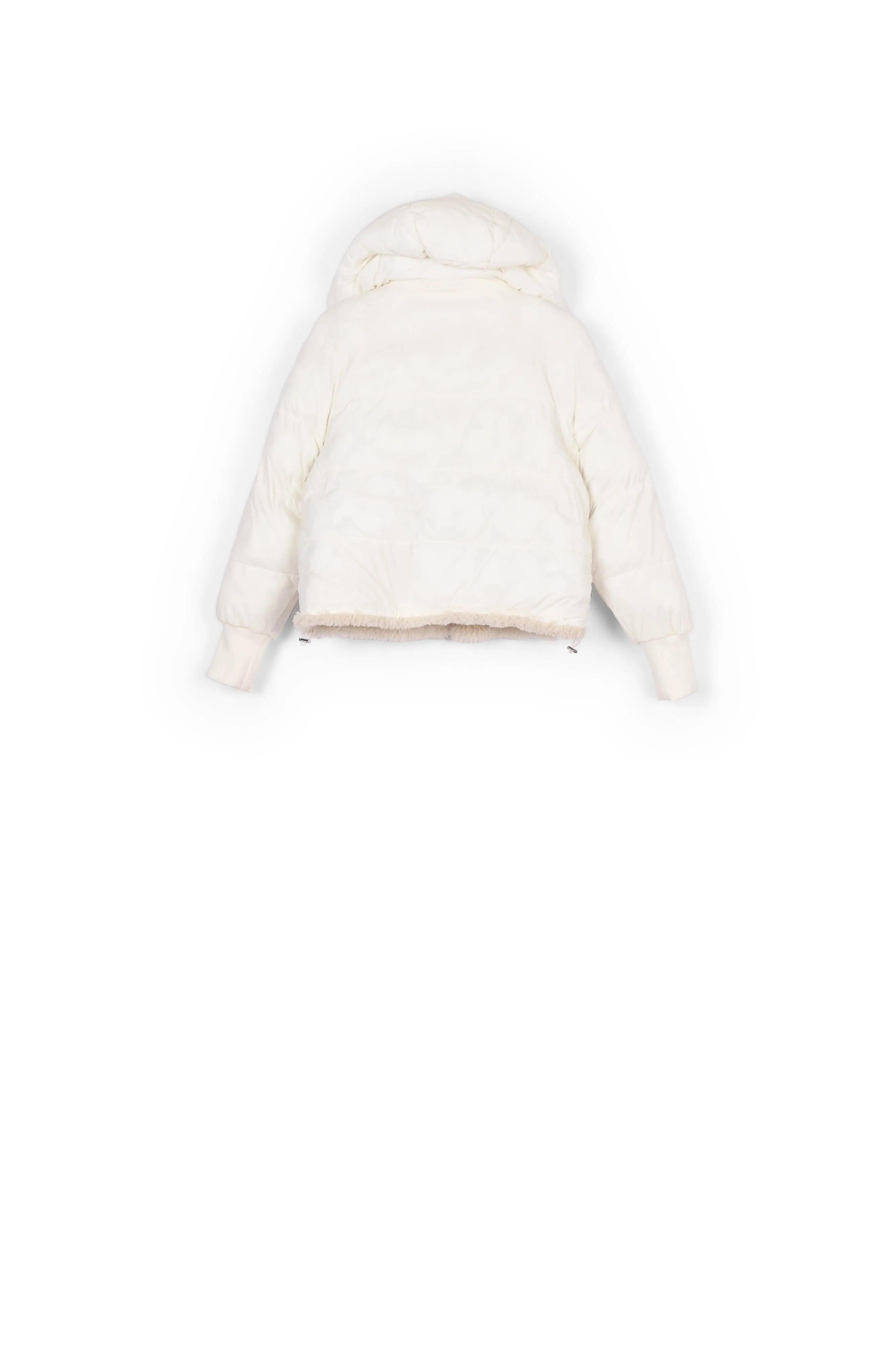 Off-white faux fur puffer jacket