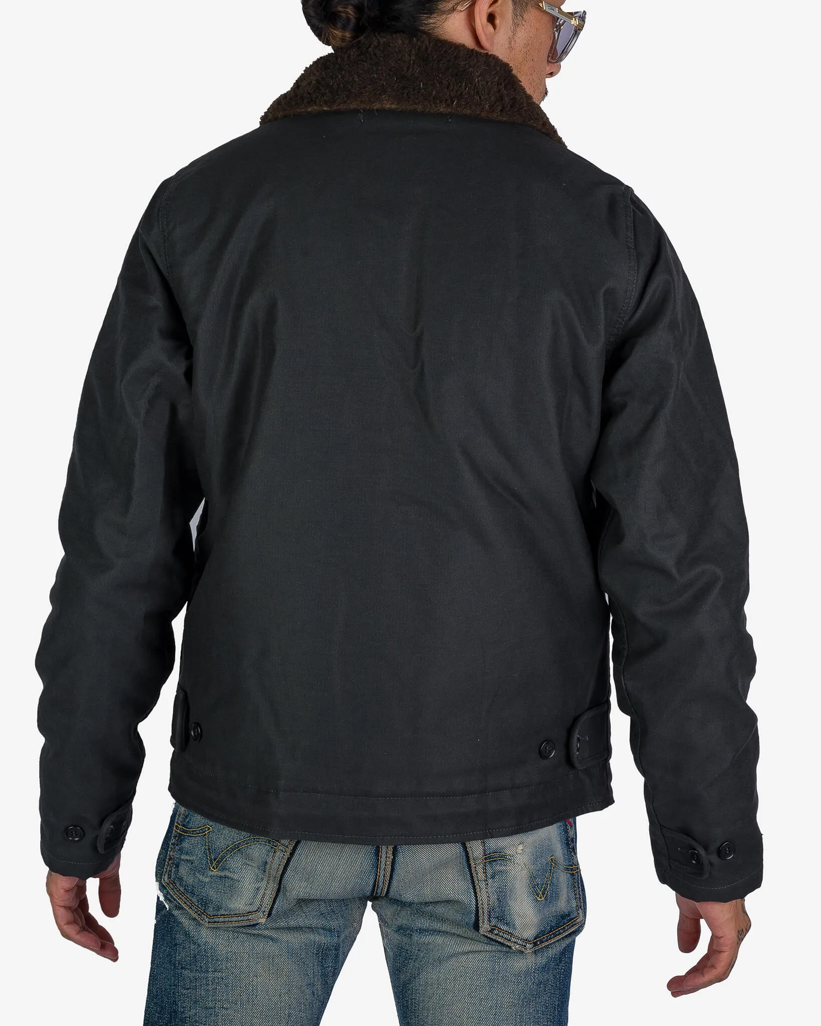 Oiled Whipcord N1 Deck Jacket - Black