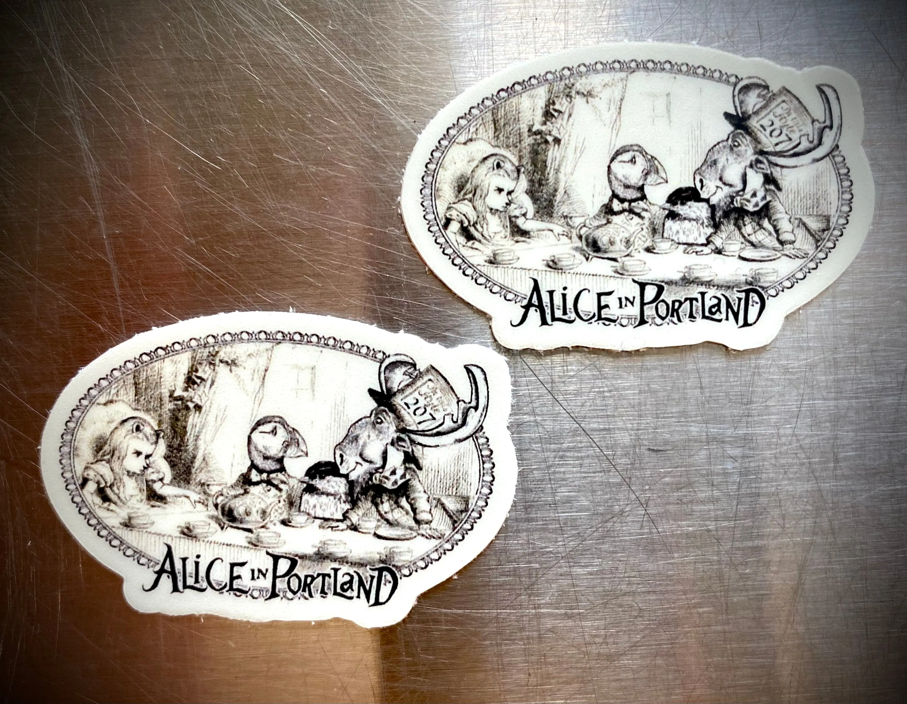One-Inch Alice in Portland Sticker by @mainelandcomics (2 for 1)