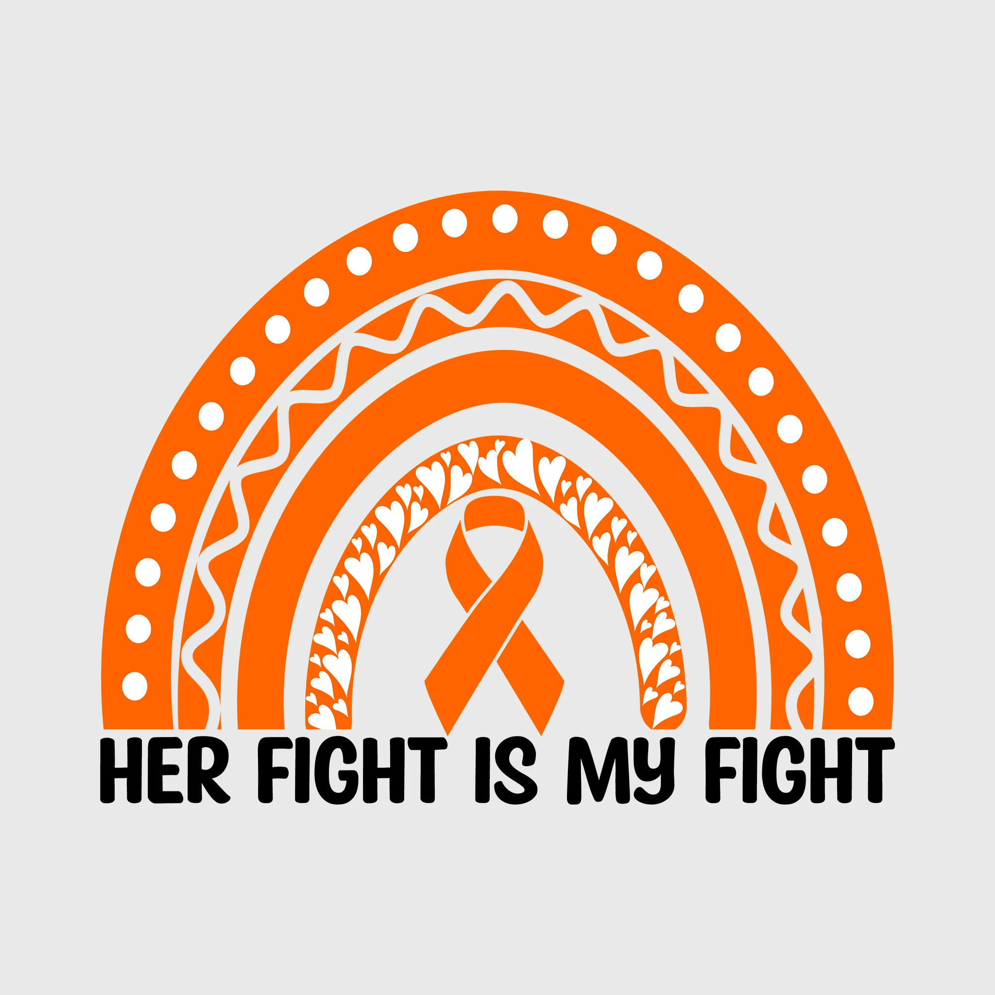 Orange Rainbow Ribbon Transfer