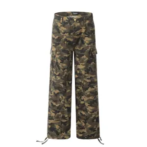 Overalls Camouflage Pants Men's European And American Trendy Mountain Outdoor Camouflage Loose Casual Straight Pants Multi-Pocket Pants