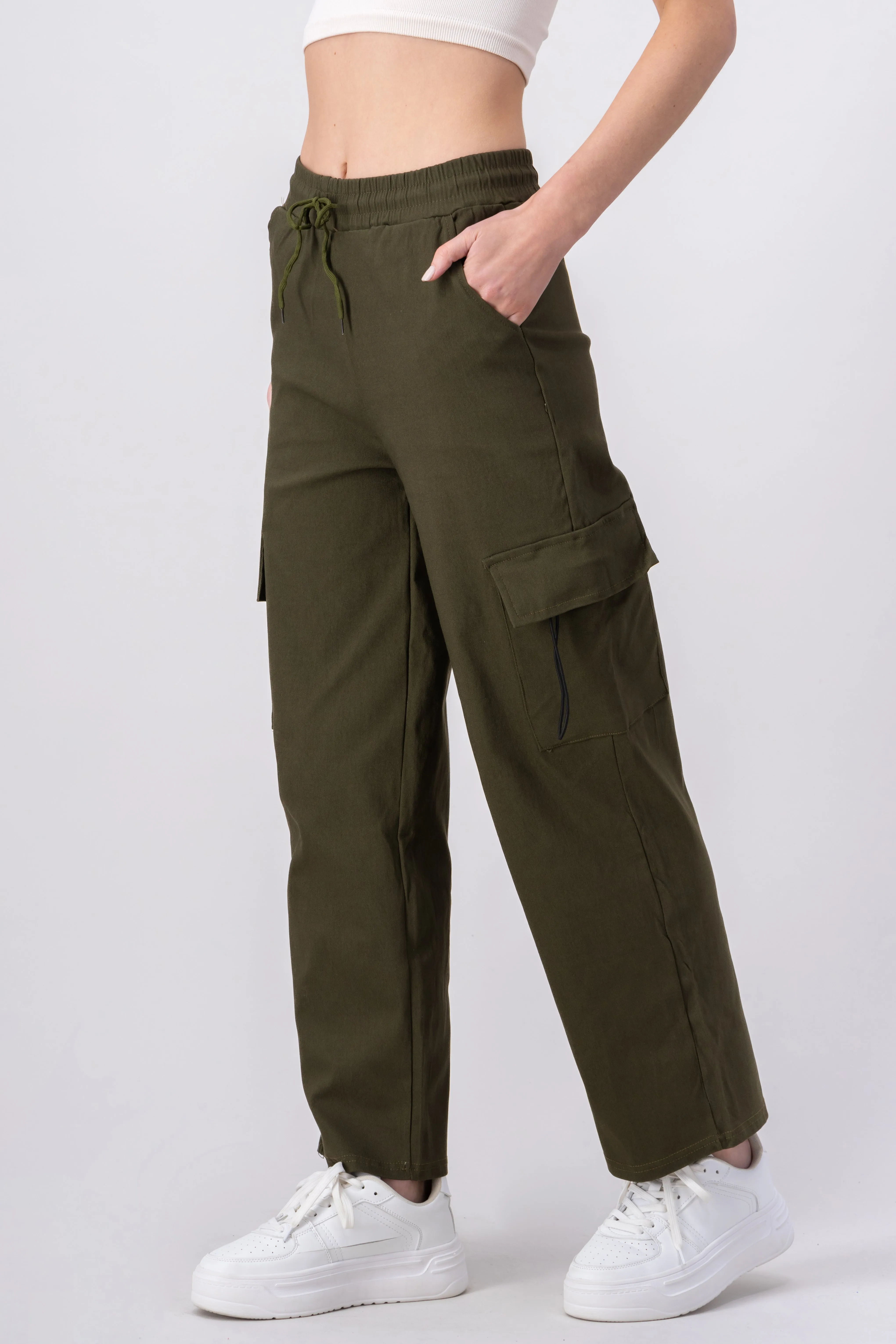 Pants cargo cintura elástica