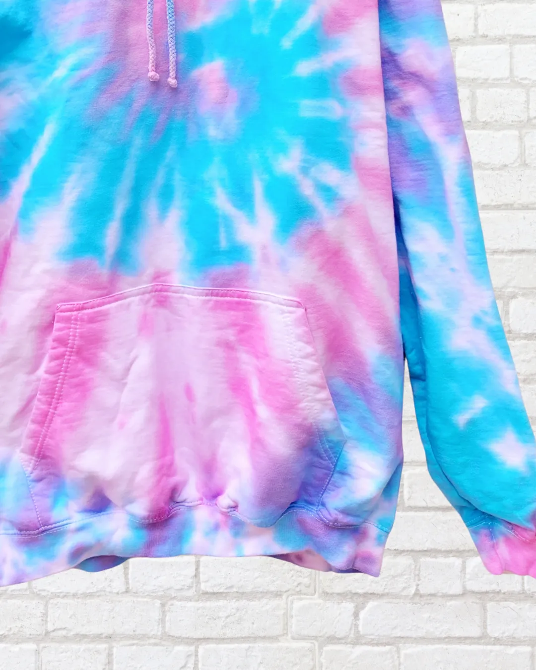 Pastel Tie Dye Hoodie Organic Cotton Pink and Blue