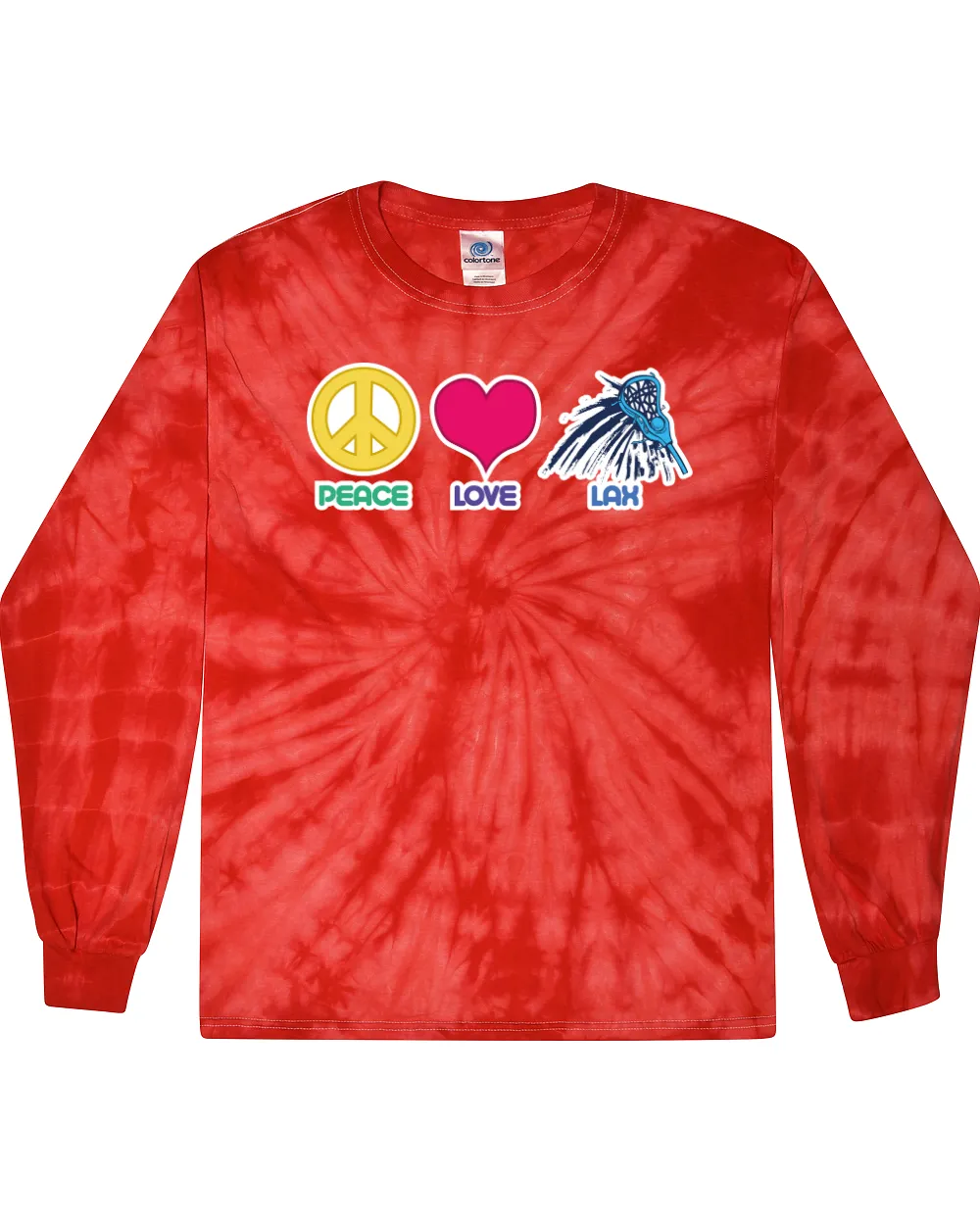 Peace, Love, Lax - Tie Dye Long Sleeve
