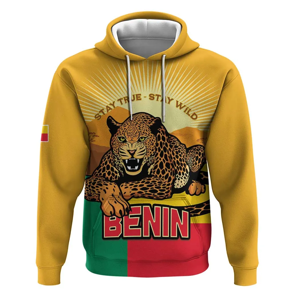 Personalised Afro Benin Leopard Zip Hoodie Stay True - Stay Wild LT15