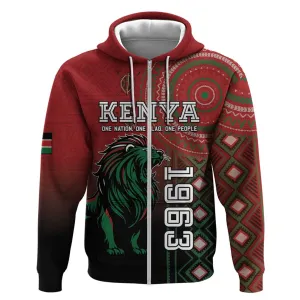 Personalised Kenya Jamhuri Day Zip Hoodie One Nation One Flag One People LT05