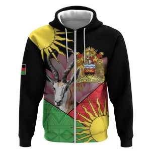 Personalized Africa Malawi Zip Hoodie Thomsons Gazelle With Lotus LT15
