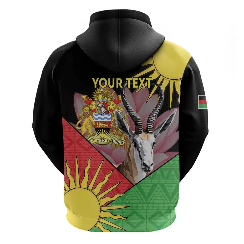 Personalized Africa Malawi Zip Hoodie Thomsons Gazelle With Lotus LT15