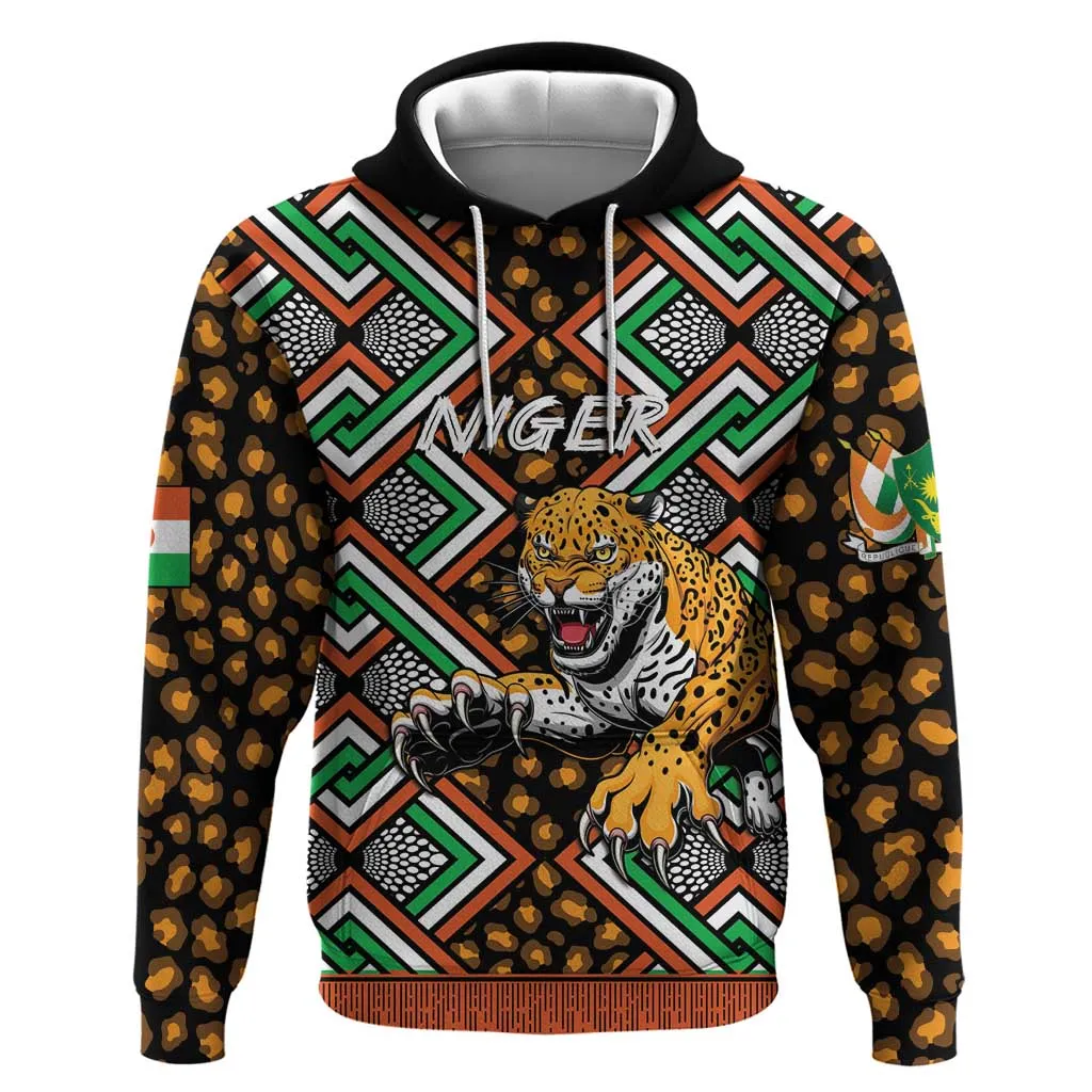 Personalized Afro Niger Zip Hoodie Leopard Ankara African Pattern LT14