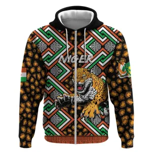 Personalized Afro Niger Zip Hoodie Leopard Ankara African Pattern LT14