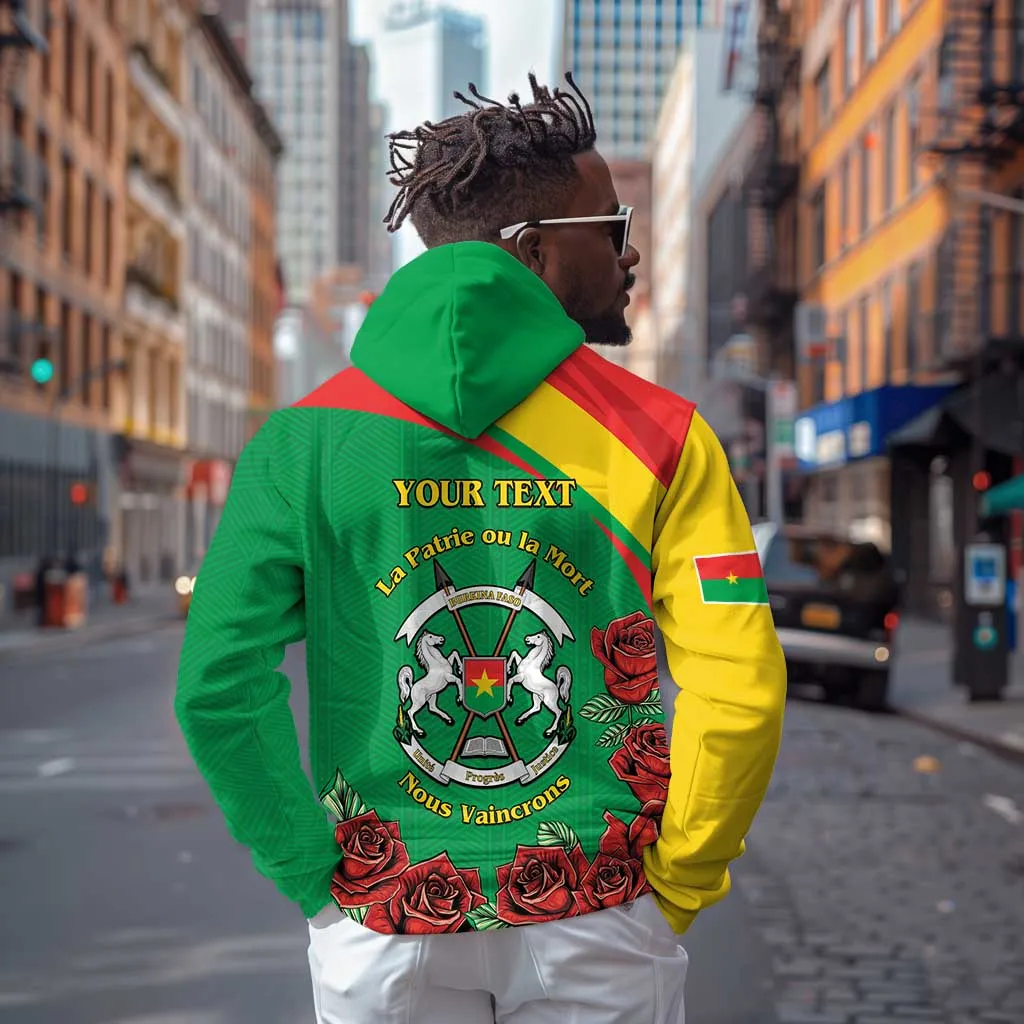 Personalized Burkina Faso Zip Hoodie White Stallion With Red Rose - Republic Day LT15