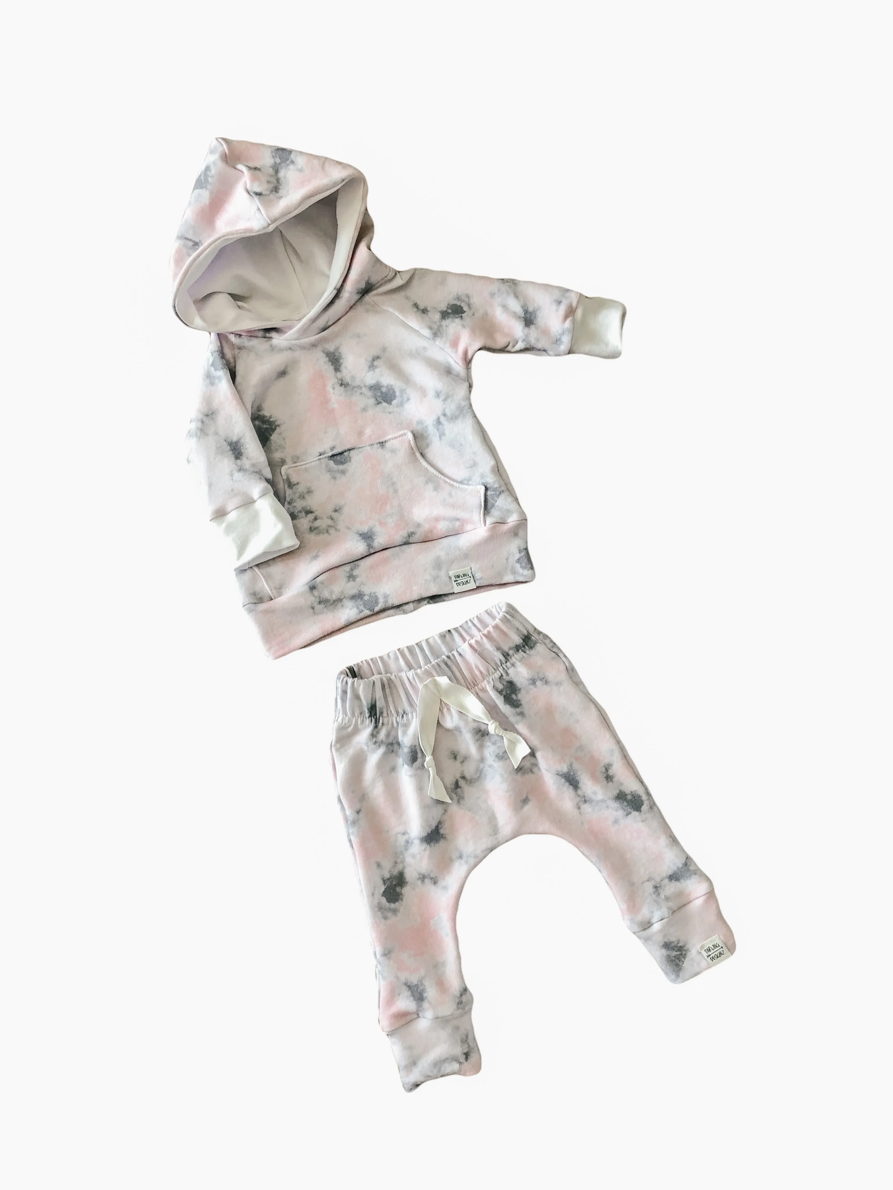 Pink and Grey Tie Dye Joggers