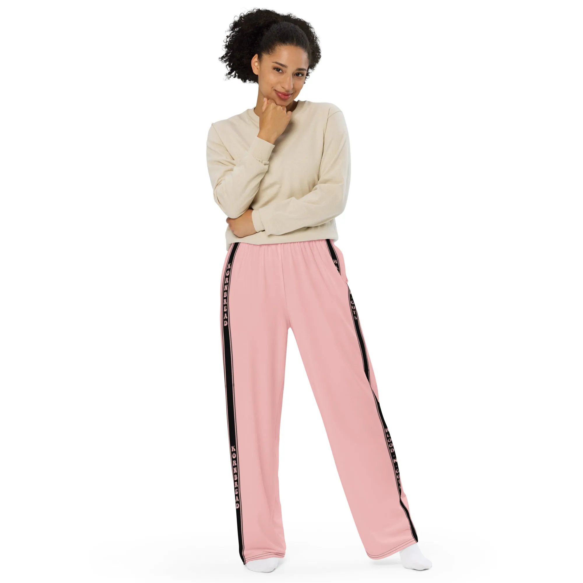 Pink KBBNG Stripe Wide-Leg Pants