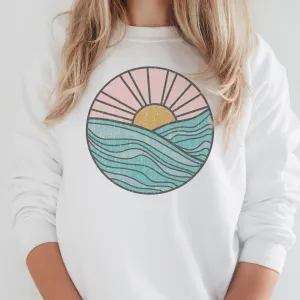 PINK SUNSET CREWNECK SWEATSHIRT
