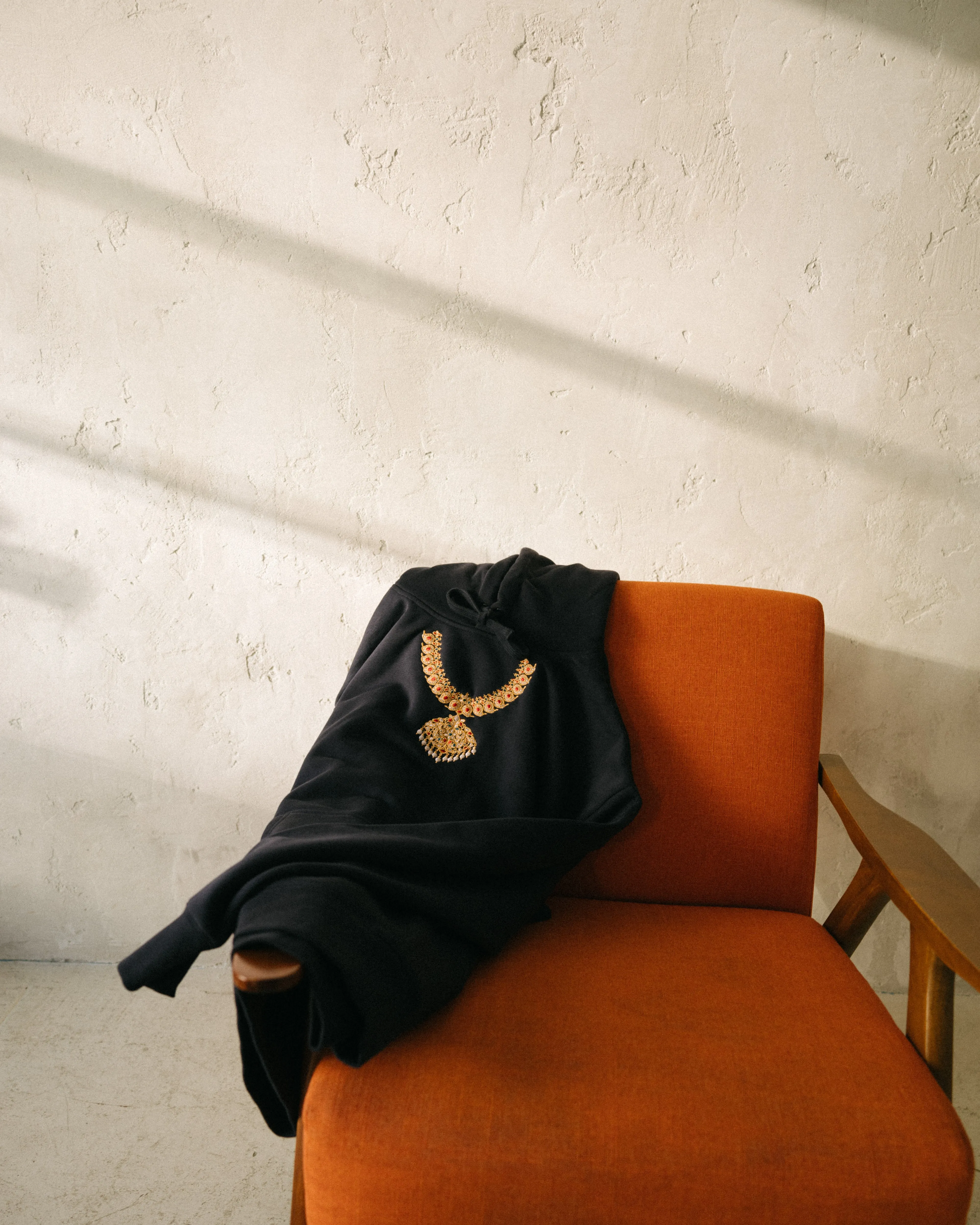 Pirate Embroidered Chain Hoodie (Pirate Black)