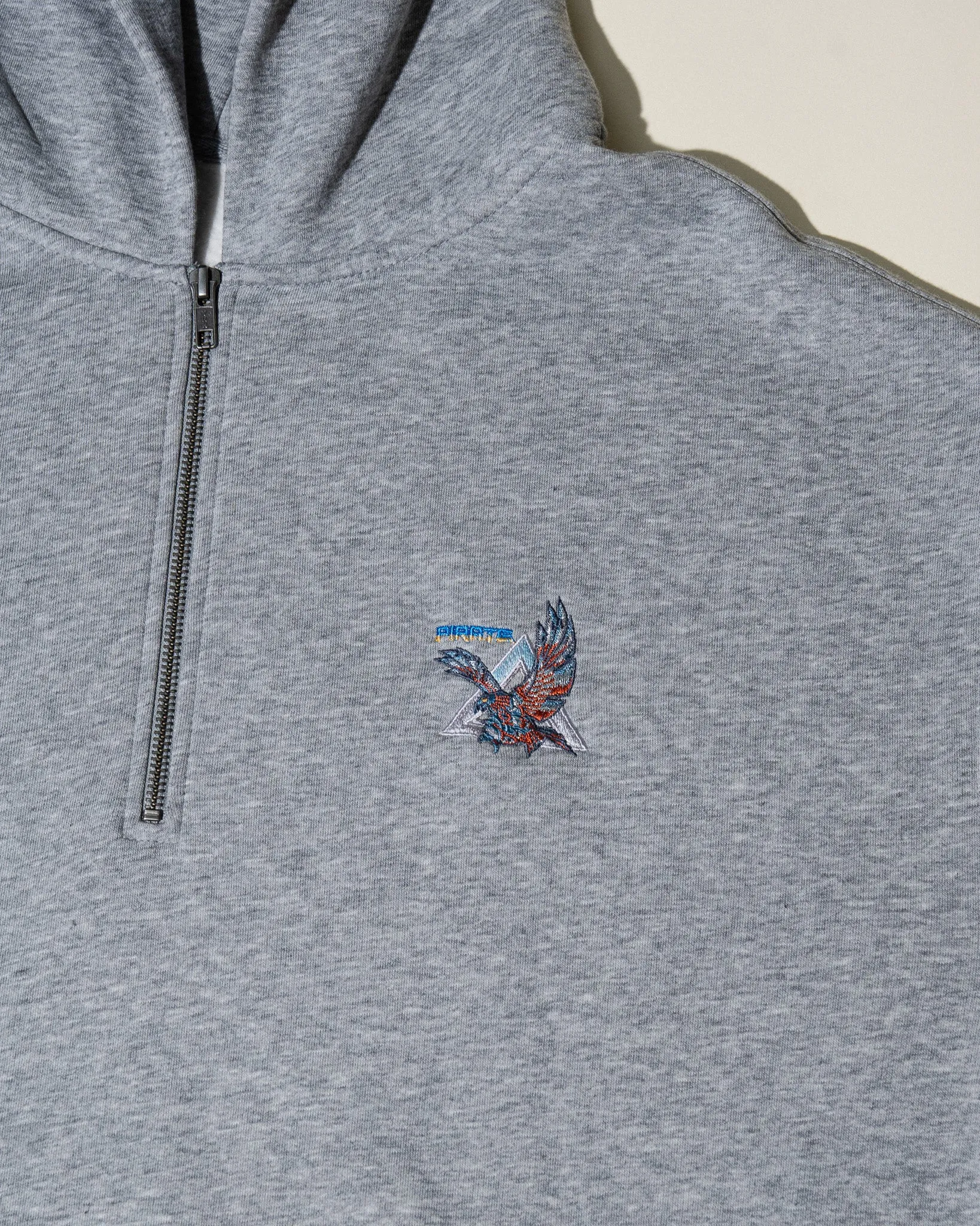 Pirate Falcon Half Zip Hoodie (Grey Heather)