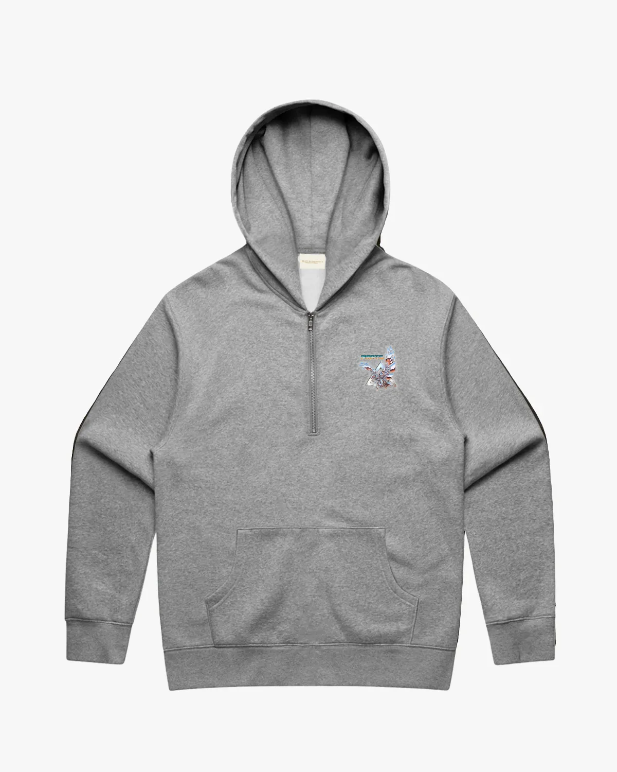 Pirate Falcon Half Zip Hoodie (Grey Heather)