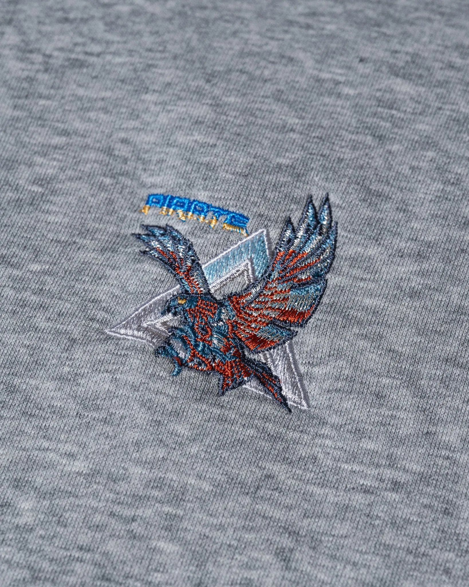 Pirate Falcon Half Zip Hoodie (Grey Heather)