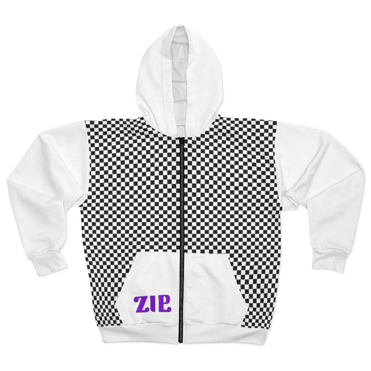 Plumskum Cut Sew AOP Zip Hoodie - Checker 101