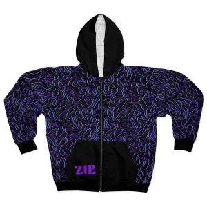 Plumskum Cut Sew AOP Zip Hoodie - Glitch Aesthetic 202