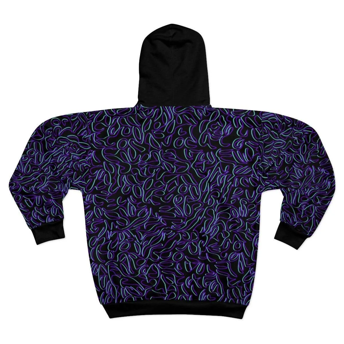 Plumskum Cut Sew AOP Zip Hoodie - Glitch Aesthetic 202