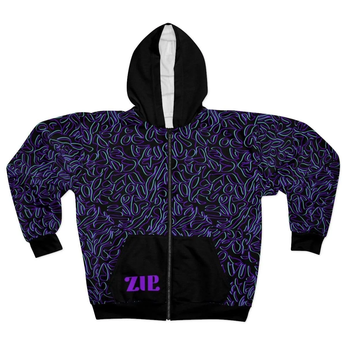 Plumskum Cut Sew AOP Zip Hoodie - Glitch Aesthetic 202