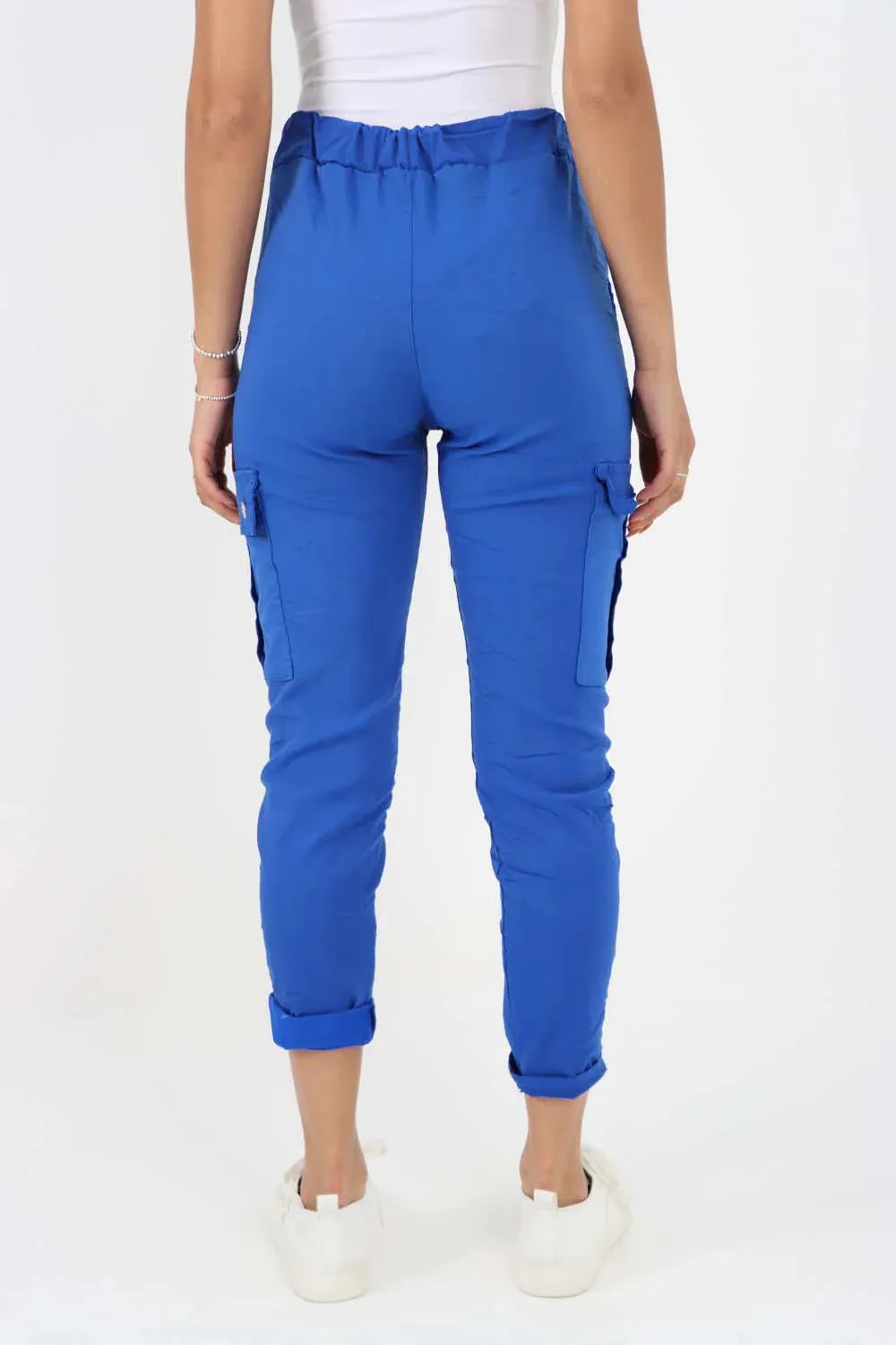 Plus Size Italian Drawstring Waistband Magic Cargo Trouser