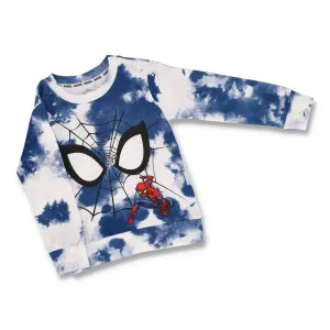 Pre-Boys Unbrushed Tie Dye Crew Top - Blue