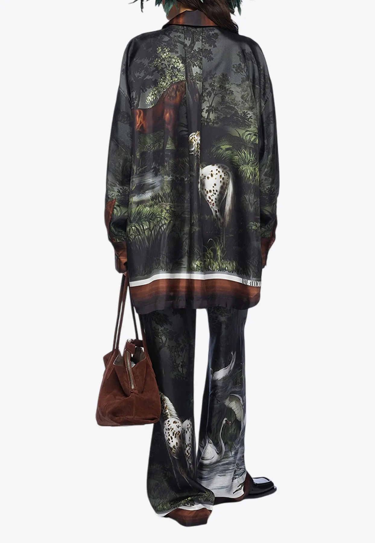 Printed Wide-Leg Pants