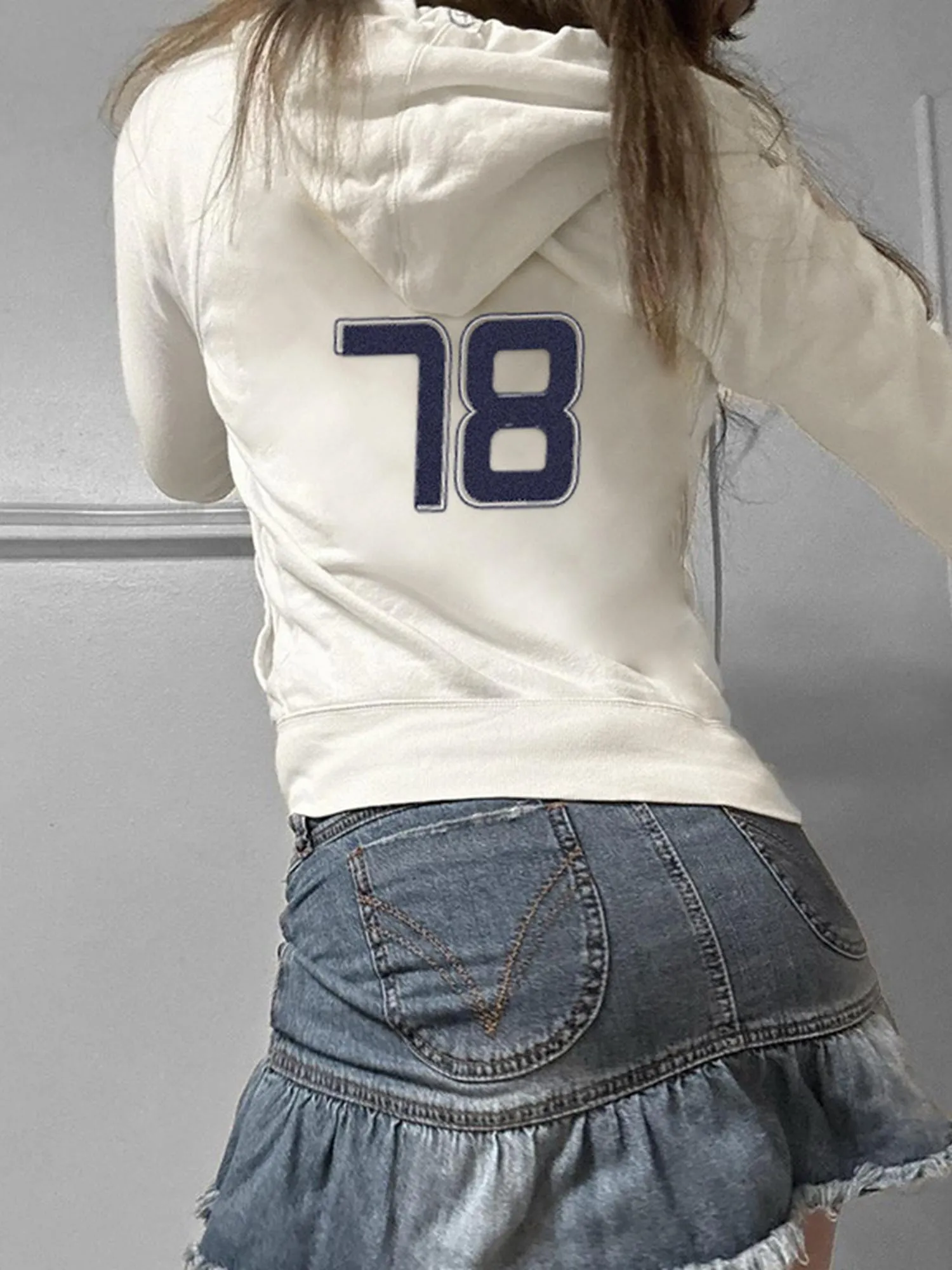 Printed Zip-Up Sweatshirt