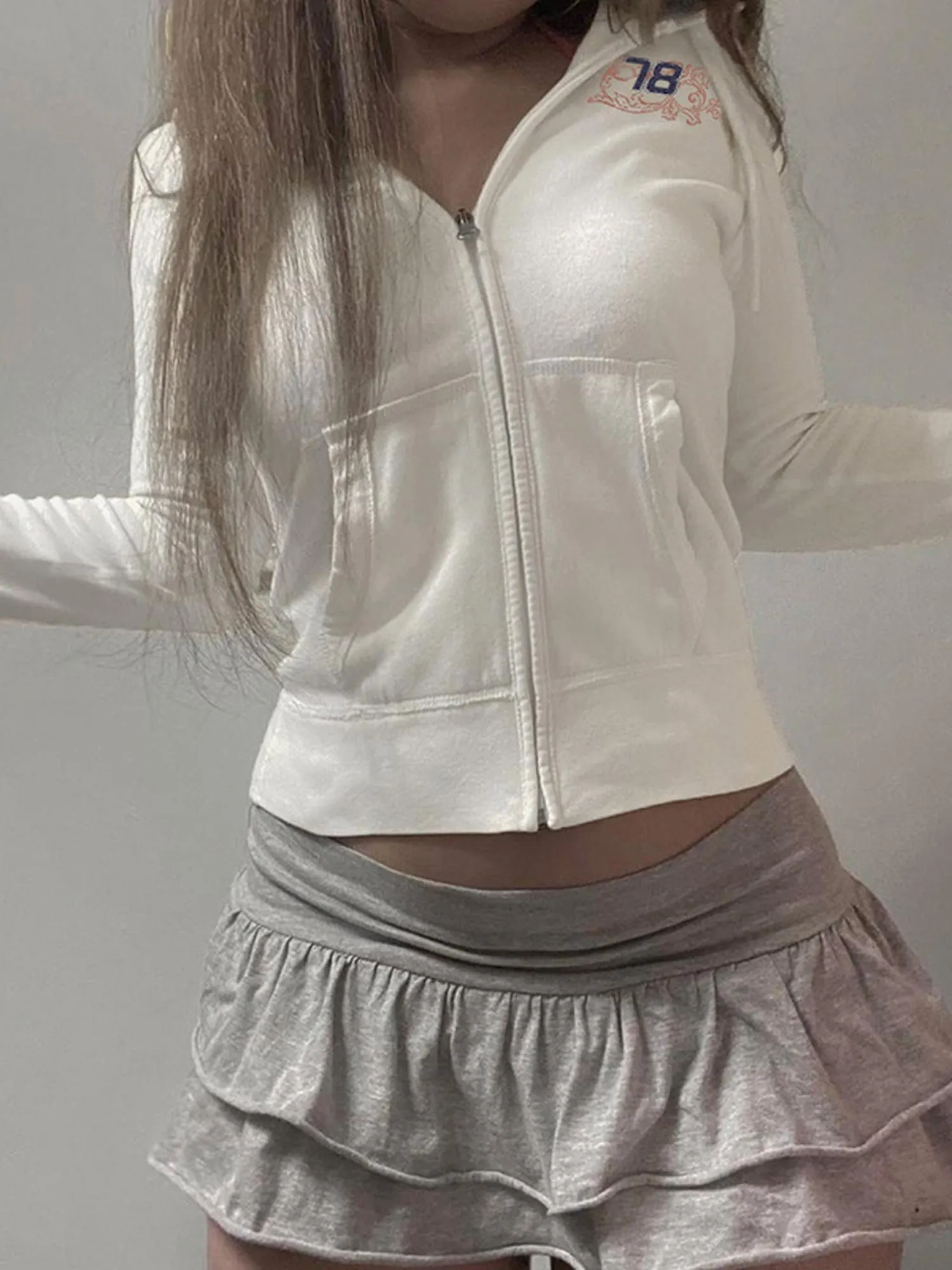 Printed Zip-Up Sweatshirt
