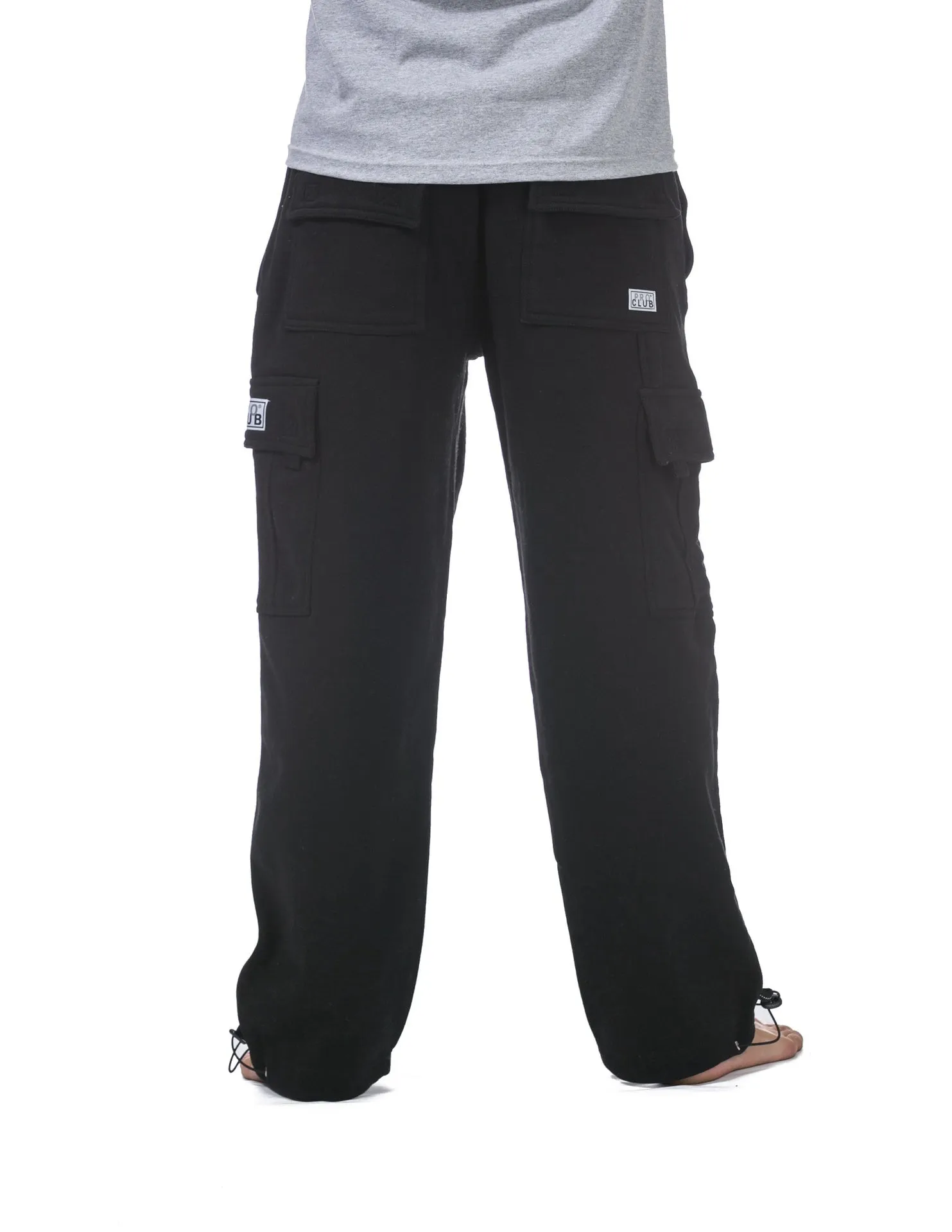 Pro Club Heavyweight Fleece Cargo Pants - BLACK