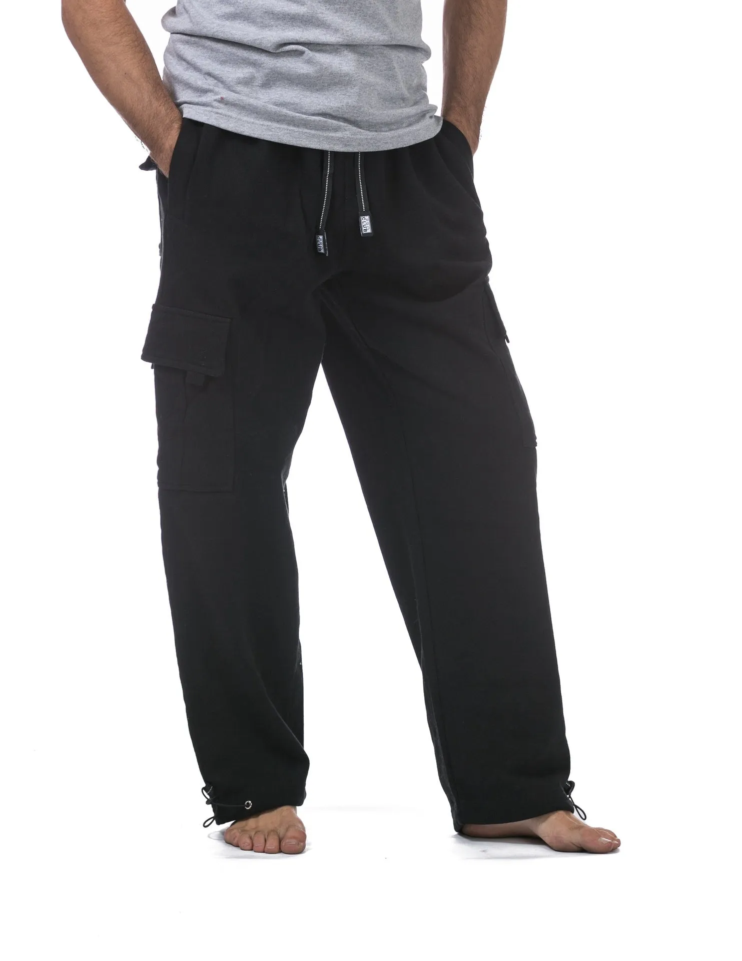 Pro Club Heavyweight Fleece Cargo Pants - BLACK
