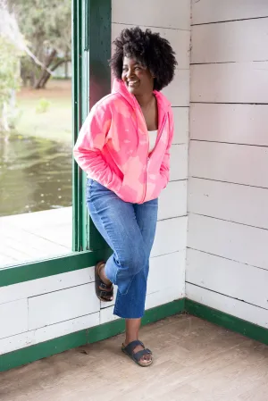 Promise I Have It Together Bleached Pink Zip-Up Hoodie