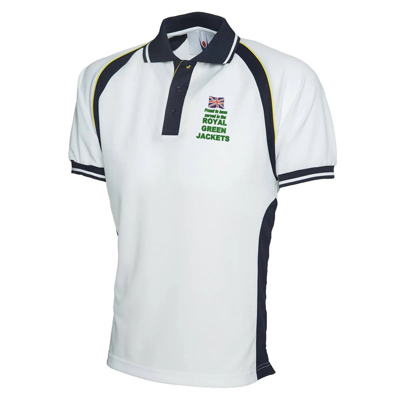 Proud to Have Served in The Royal Green Jackets Embroidered Polyester Sports Polo Shirt
