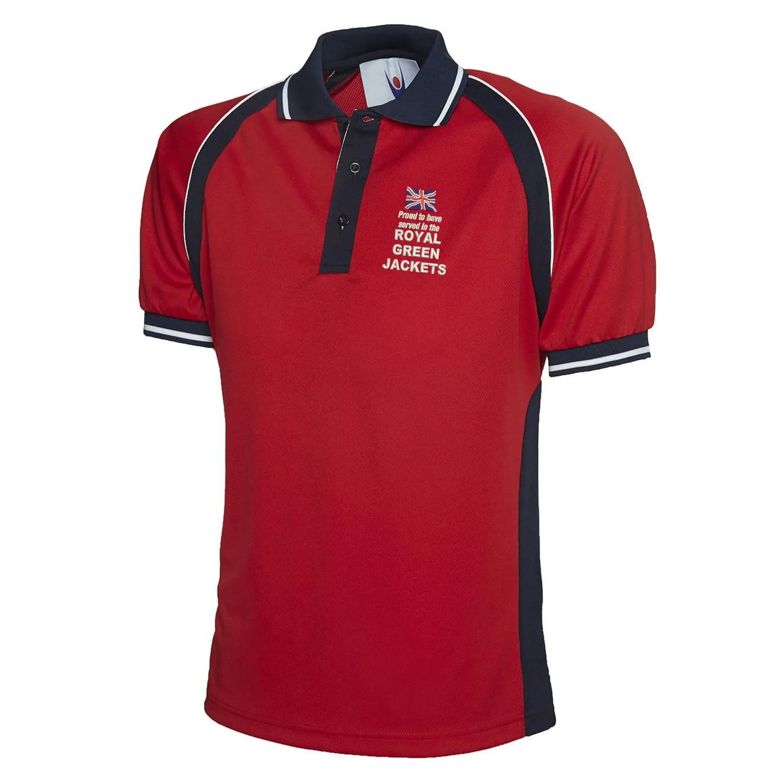 Proud to Have Served in The Royal Green Jackets Embroidered Polyester Sports Polo Shirt