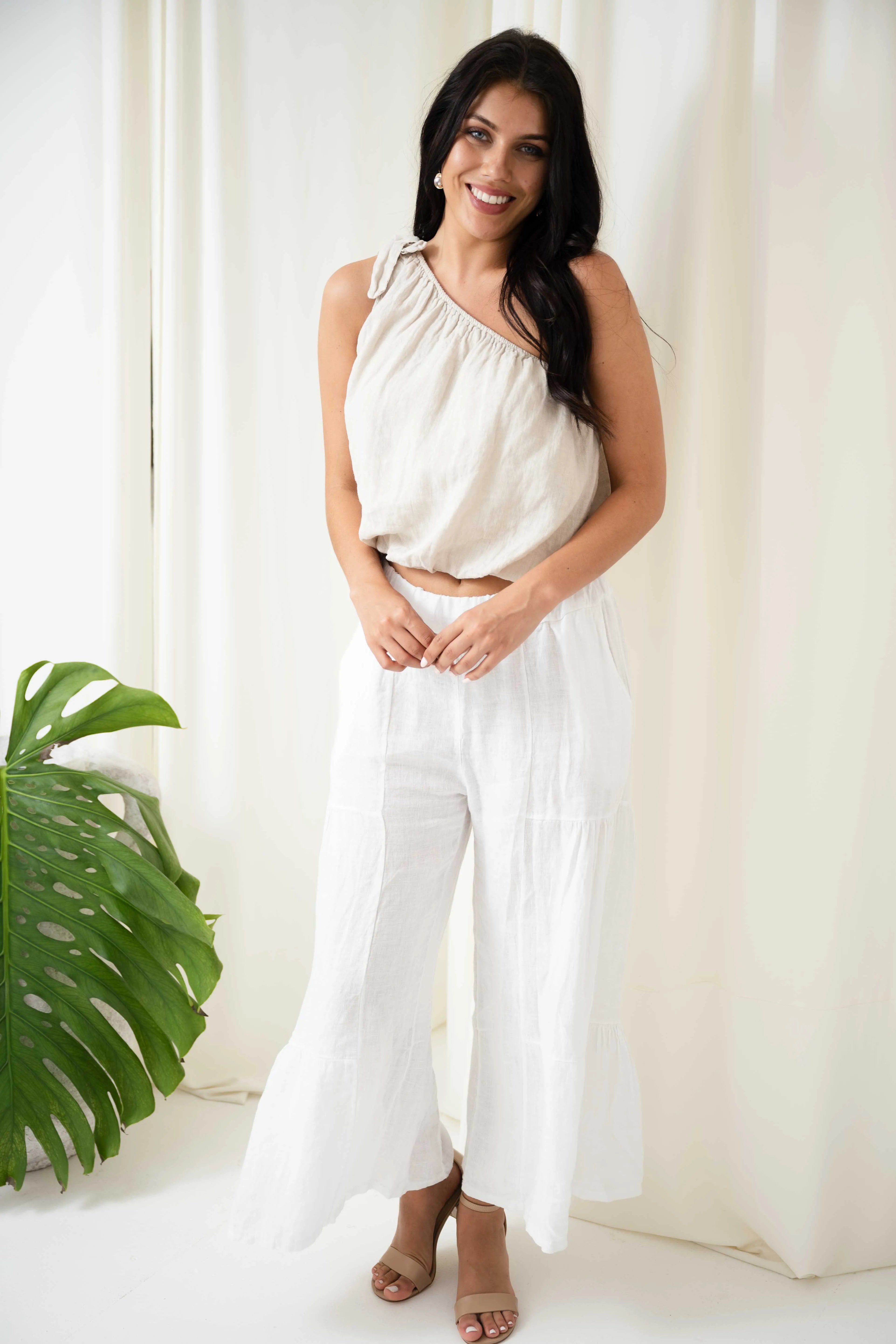 Puccanti Tiered Pants | White